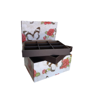 Baú Mdf Grande Rosa Vermelha