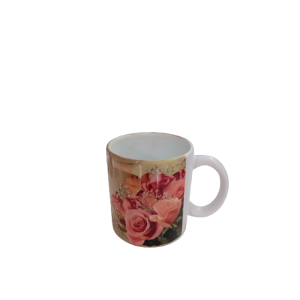 Caneca De Porcelana Love Com Flores