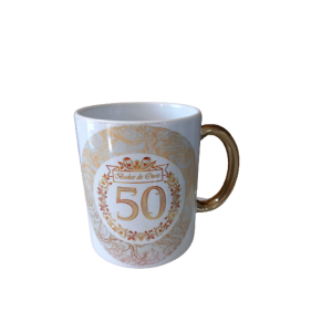 Caneca de Porcelana Bodas de Ouro