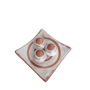 Fruteira Aliança 3 Esferas Branco e Rose