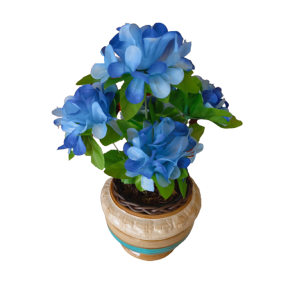 Cachepo Redondo Pequeno Listrado