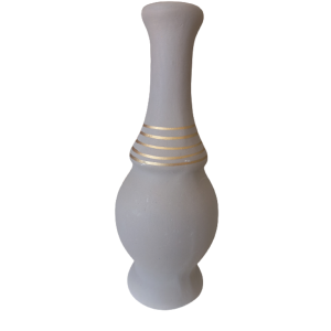 Mini Vaso Cinza Listras Douradas P