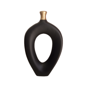 Vaso Preto M Vazado Decorativo