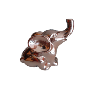 COFRE ELEFANTE DE CERÂMICA METALIZADO