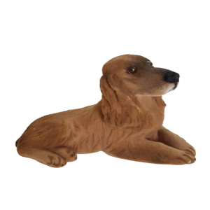 CACHORRO DE GESSO COM CAMURÇA