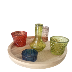 JOGO DE CASTIÇAIS DE VIRDRO