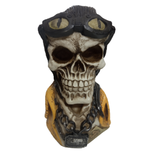 CRÂNIO DE RESINA COM CABELO