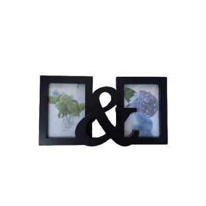 Porta Retrato Preto Para 2 Fotos