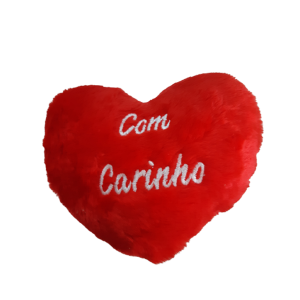CORAÇÃO DE PELÚCIA VERMELHO COM CARINHO