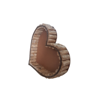 BANDEJA CORAÇÃO DE MADEIRA MARROM GRANDE